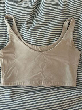 Brandy Melville Beige/Taupe Crop Tank Top